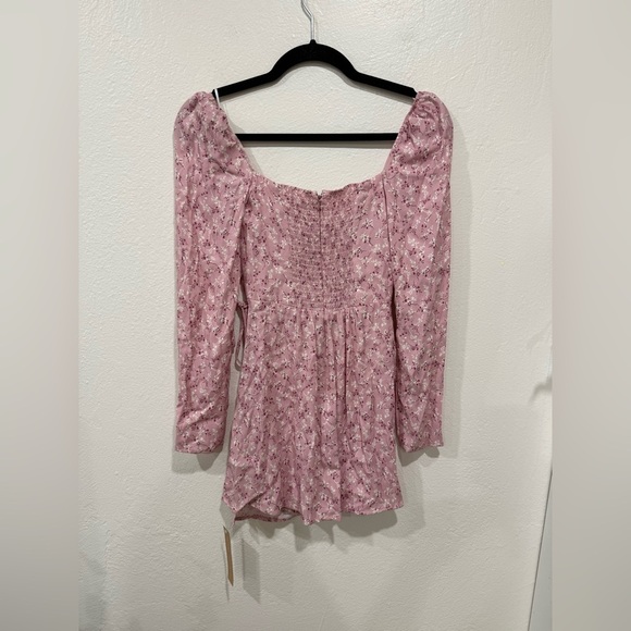 NWT Reformation Rosalie Long Sleeve Mini Pink Dress size 0 - Picture 5 of 5